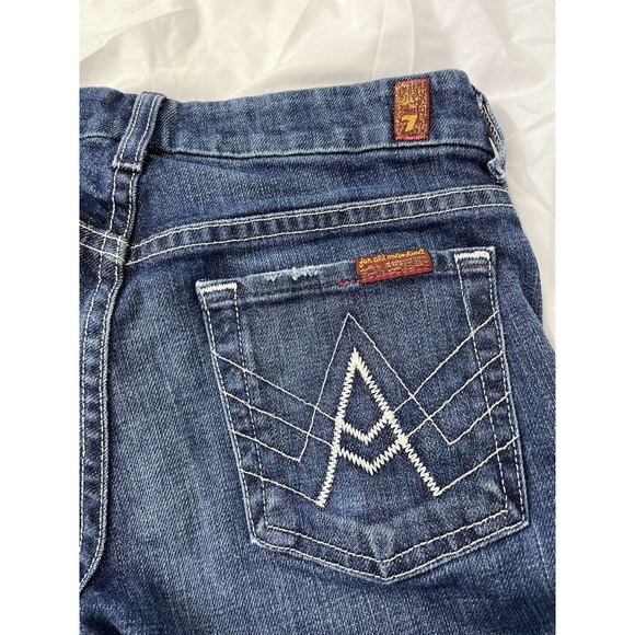 For All Man Kind Jeans Womens 26 Blue “A Pocket” Boot Cut Flare Dark Wash